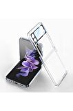 Samsung Galaxy Z Flip 4 Uyumlu Kılıf Kıpta Lensli Kapak Renksiz