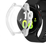Samsung Galaxy Watch 5 44 Mm Uyumlu Silikon Kasa Ve Ekran Koruyucu Tpu Yumuşak 360 Koruma Gard 15 Renksiz