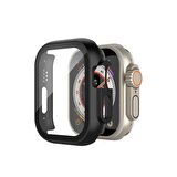 Apple Watch Ultra 49 Mm Uyumlu Sert Plastik Çizmeyen Pc Protective Ekran Ve Kasa Koruyucu Gard 20 Siyah
