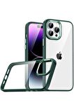 Apple iPhone 14 Pro Uyumlu Kılıf Flora Kapak Yeşil