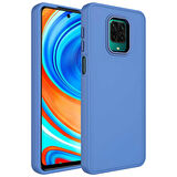 Xiaomi Redmi Note 9S Uyumlu Kılıf Metal Çerçeve ve Buton Tasarımlı Silikon Luna Kapak Lavendery Gray