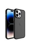 Apple iPhone 14 Pro Uyumlu Kılıf Buzlu Sert PC May Kapak Siyah