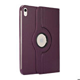 Apple iPad 10.9 2022 (10.Nesil) Uyumlu Tablet Kılıfı 360 Dönebilen Standlı Kılıf Mor