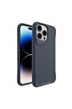 Apple iPhone 15 Pro Max Uyumlu Kılıf Airbag Kenarlı T-Max Mat Standlı Kapak Gri