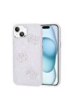 Apple iPhone 15 Uyumlu Kılıf Kabartma Figürlü Parlak Eralli Silikon Kapak Kelebek
