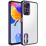 Xiaomi Redmi Note 11 Pro 5G Uyumlu Kılıf Kamera Korumalı Logo Gösteren Omega Kapak Derin Mor