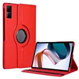 Xiaomi Redmi Pad Uyumlu Tablet Kılıfı 360 Dönebilen Standlı Katlanabilir Kılıf Kırmızı