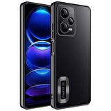 Xiaomi Redmi Note 12 Pro 5G Uyumlu Kılıf Kamera Korumalı Logo Gösteren Omega Kapak Siyah