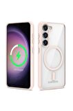 Samsung Galaxy S22 Plus Uyumlu Kılıf Magsafe Wireless Şarj Özellikli Silikon Ege Kapak Pembe