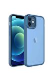 Apple iPhone 11 Uyumlu Kılıf Kamera Korumalı Transparan Post Kapak Mavi