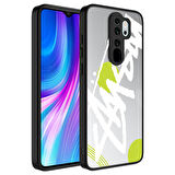 Xiaomi Redmi Note 8 Pro Uyumlu Kılıf Aynalı Desenli Kamera Korumalı Parlak Mirror Kapak Yazı