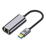 QG03 USB-A to RJ45 USB3.0 Ethernet Dönüştürücü Kablo 1000Mbps 22cm