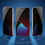 Apple iPhone 13 Pro Max Uyumlu Kolay Uygulama Aparatlı 5D Magic Privacy Glass Hayalet Cam Ekran