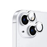 Apple iPhone 14 Plus Uyumlu CL-12 Premium Safir Parmak İzi Bırakmayan Anti-Reflective Kamera Lens Koruyucu Gümüş