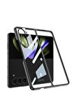 Samsung Galaxy Z Fold 5 Uyumlu Kılıf Full Camlı Kıpta Kapak Siyah