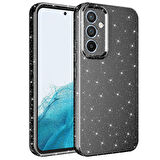 Samsung Galaxy A24 Uyumlu Kılıf Kamera Korumalı Simli Lüks Koton Kapak Gri