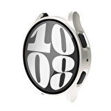 Samsung Galaxy Watch 6 40 Mm Uyumlu Silikon Sert Pc Kasa Ve Tpu Ekran Koruyucu 360 Koruma Gard 14 Starlight