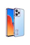 Xiaomi Redmi 12 Uyumlu Kılıf Kamera Korumalı Logo Gösteren Omega Kapak Lila