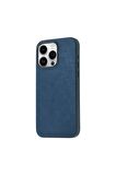 Apple iPhone 15 Pro Uyumlu Kılıf Mikro Fiber Mimoza Kapak Mavi