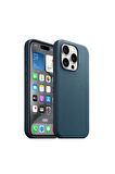 Apple iPhone 15 Pro Uyumlu Kılıf Magsafe Şarj Özellikli Mikro Fiber Optimal Kapak Mavi