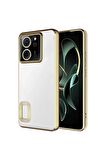 Xiaomi Mi 13T Uyumlu Kılıf Kamera Korumalı Logo Gösteren Omega Kapak Gold