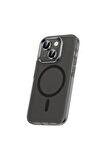 Apple iPhone 15 Uyumlu Kılıf Airbagli Magsafe Wireless Şarj Özellikli Lens Koruyuculu Klaptika Kapak Siyah