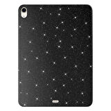 Apple iPad Air 10.9 2022 (5.Nesil) Uyumlu Tablet Kılıfı Koton Case Simli Kapak Siyah