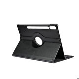 Samsung Galaxy Tab S9 FE Plus Uyumlu Tablet Kılıfı 360 Dönebilen Standlı Kılıf Siyah
