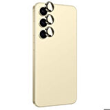 Samsung Galaxy S24 Plus Uyumlu Titanium Premium Temperli Kamera Lens Koruyucu Sarı