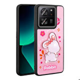 Xiaomi Mi 13T Pro Uyumlu Kılıf Parlayan Kabartmalı İkonik Figürlü Amas Silikon Kapak Pembe