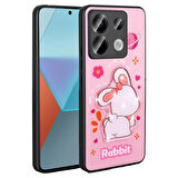 Xiaomi Redmi Note 13 Pro 5G Uyumlu Kılıf Parlayan Kabartmalı İkonik Figürlü Amas Silikon Kapak Pembe