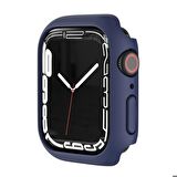 Apple Watch 7 41mm Uyumlu Kasa Ve Ekran Koruyucu Sert Silikon Renkli 360 Sert Pc Klasik Zore 01 Lacivert