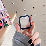 Apple Watch 7 41mm Uyumlu Kasa Ve Ekran Koruyucu Sert Silikon Renkli 360 Sert Pc Klasik Zore 01 Lacivert