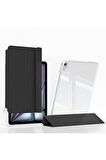 Apple iPad Air 13 2024 Uyumlu Kılıf Magnetik Ayrılabilen Airbagli Sliding Ergonomik Tasarım Tablet Kılıfı Siyah