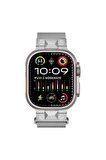 Apple Watch 3/4/5/6/7/8/9/ Se/ Ultra 42-44-45-49 Mm Uyumlu Kordon Hasır Metal Mıknatıslı Kayış KRD-107 Gümüş