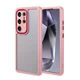 Samsung Galaxy S24 Ultra Uyumlu Kılıf Kamera Korumalı Renkli Kenar ve Çerçeve Tasarımlı Vitamin Kapak Mürdüm