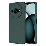 Xiaomi Redmi A3 4G 2024 Uyumlu Kılıf Silikon İçi Kadife Yumuşak Esnek Mara Lansman Kapak Koyu Yeşil