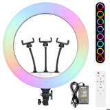 RGB Light 56cm Işıklı Telefon Tutucu Ring Light