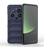 Xiaomi Mi 13 Ultra Uyumlu Kılıf Esnek TPU Oyuklu Arka Yüzey Tasarımlı Zore Etnik Silikon Kapak Lacivert