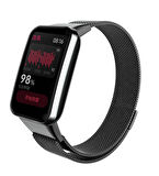 Xiaomi Mi Band 7 Pro Uyumlu Zore KRD-01 Metal Kordon Siyah