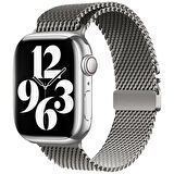 Apple Watch 42mm Uyumlu Zore KRD-121 Metal Hasır Kordon