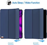 Apple iPad Air 11 2025 M3 Zore Smart Cover Kalem Bölmeli Standlı 1-1 Kılıf