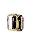 Apple Watch 42 Mm Uyumlu Kasa Koruyucu Taşlı Renkli Sert Pc 360 Tam Koruma Ekran Koruyucu Gard 05 Rose Gold