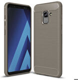 Samsung Galaxy A8 Plus 2018 Uyumlu Kılıf Zore Room Silikon Kapak Gri