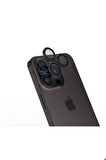 Apple iPhone 15 Pro Uyumlu Zore CL-15 Parmak İzi Bırakmayan Anti-Reflective Kamera Lens Koruyucu Siyah