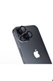 Apple iPhone 15 Uyumlu Zore CL-15 Parmak İzi Bırakmayan Anti-Reflective Kamera Lens Koruyucu Siyah