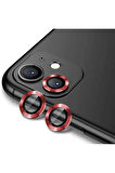 Apple iPhone 12 Uyumlu Zore CL-12 Premium Safir Parmak İzi Bırakmayan Anti-Reflective Kamera Lens Koruyucu Kırmızı