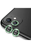 Apple iPhone 12 Mini Uyumlu Zore CL-12 Premium Safir Parmak İzi Bırakmayan Anti-Reflective Kamera Lens Koruyucu Açık Yeşil