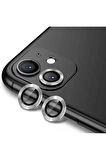 Apple iPhone 12 Mini Uyumlu Zore CL-12 Premium Safir Parmak İzi Bırakmayan Anti-Reflective Kamera Lens Koruyucu Gümüş