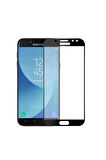 Samsung Galaxy J7 Prime Uyumlu Zore Kenarları Kırılmaya Dayanıklı Cam Ekran Koruyucu Siyah